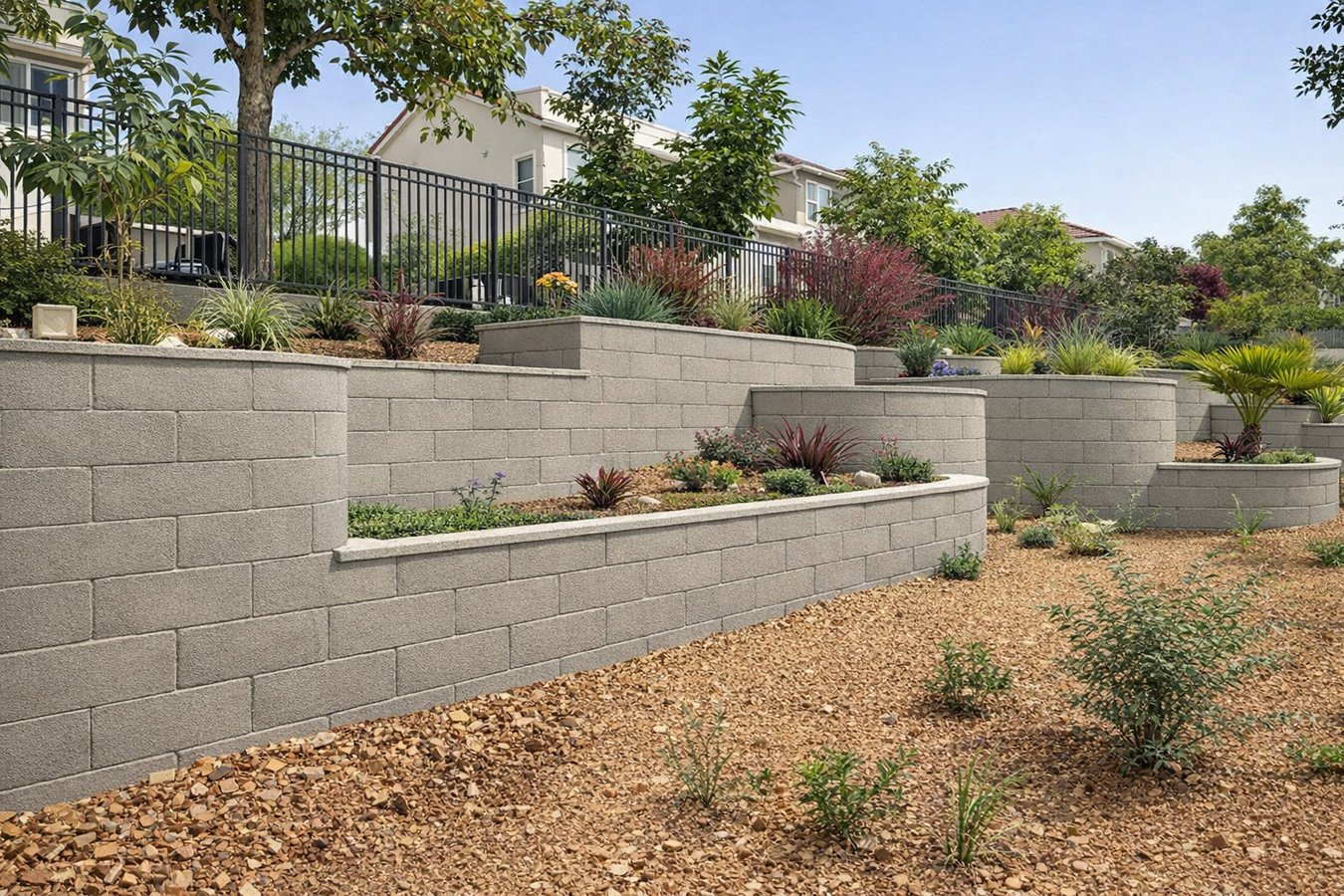 Concrete retaining walls